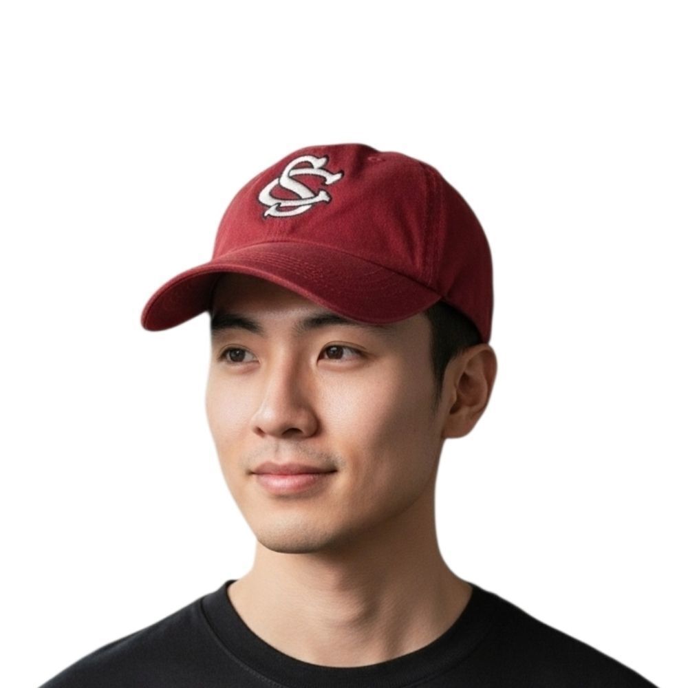 SC Red Baseball Cap with Embroidered Logo